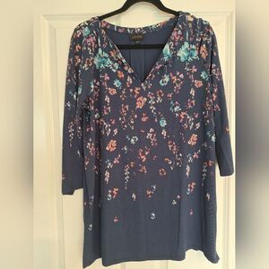 J.Jill blue floral tunic size M‎